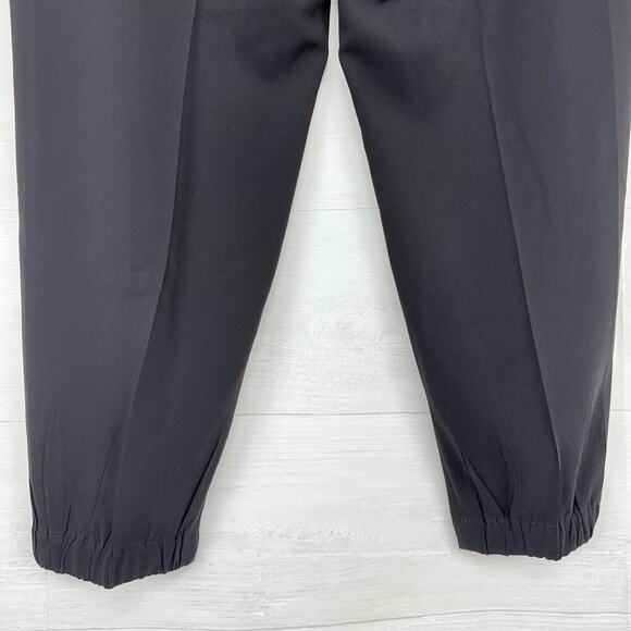 AKRIS Punto Trouser Dress Pants Womens 14 Black Crepe Tapered Leg Minimalist - Picture 8 of 16